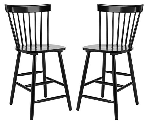 SAFAVIEH Modern Bar & Counter Stool - Set of 2 - with a Back, in Black, 52 X 49 X 98 von Safavieh