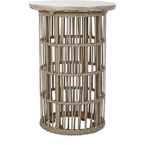 SAFAVIEH Modern Concrete Outdoor Accent Table, in Dark Grey von Safavieh