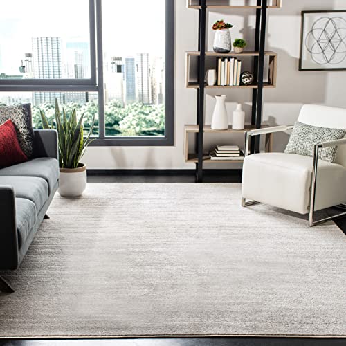 SAFAVIEH Modern Ombre Teppich für Wohnzimmer, Esszimmer, Schlafzimmer - Adirondack Collection, Kurzer Flor, Elfenbein und Silber, 155 X 229 cm von Safavieh