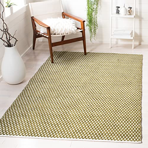 SAFAVIEH Modern Teppich für Wohnzimmer, Esszimmer, Schlafzimmer - Boston Collection, Kurzer Flor, Olive, 152 X 244 cm von Safavieh