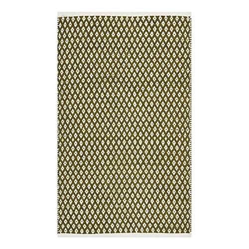 SAFAVIEH Modern Teppich für Wohnzimmer, Esszimmer, Schlafzimmer - Boston Collection, Kurzer Flor, Olive, 69 X 213 cm von Safavieh
