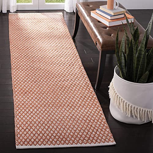 SAFAVIEH Modern Teppich für Wohnzimmer, Esszimmer, Schlafzimmer - Boston Collection, Kurzer Flor, Orange, 69 X 274 cm von Safavieh