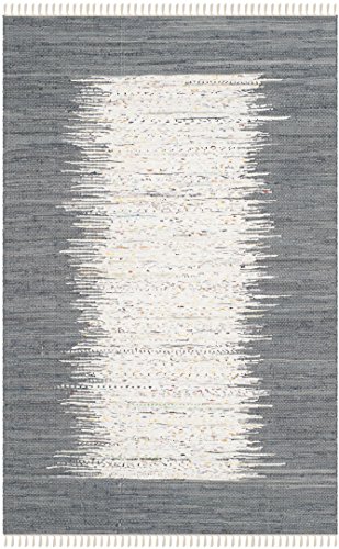 SAFAVIEH Modern Teppich für Wohnzimmer, Esszimmer, Schlafzimmer - Montauk Collection, Kurzer Flor, Elfenbein und Grau, 152 X 244 cm von Safavieh