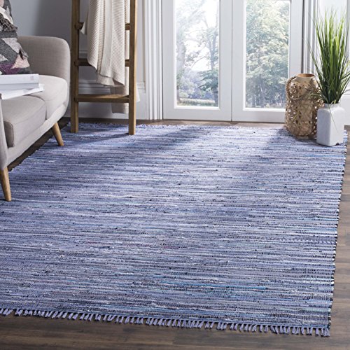 SAFAVIEH Modern Teppich für Wohnzimmer, Esszimmer, Schlafzimmer - Rag Rug Collection, Kurzer Flor, Lila und Multi, 152 X 244 cm von Safavieh