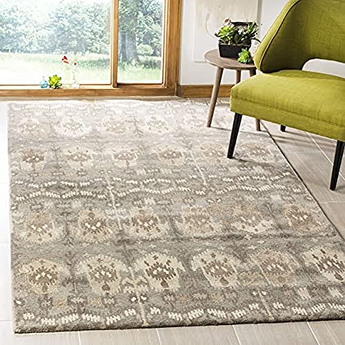 SAFAVIEH Modern Teppich für Wohnzimmer, Esszimmer, Schlafzimmer - Wyndham Collection, Kurzer Flor, Natürlich und Multi, 152 X 244 cm von Safavieh