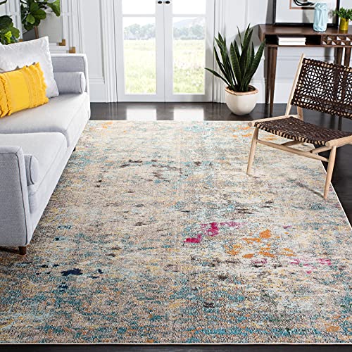 SAFAVIEH Moderner Schick Teppich für Wohnzimmer, Esszimmer, Schlafzimmer - Madison Collection, Kurzer Flor, Grau und Gold, 244 X 305 cm von Safavieh