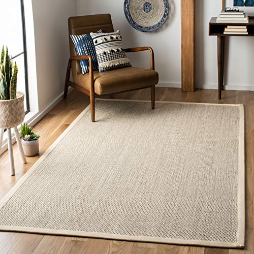 SAFAVIEH Naturfaser Teppich für Wohnzimmer, Esszimmer, Schlafzimmer - Natural Fiber Collection, Kurzer Flor, Natürlich und Beige, 79 X 152 cm von Safavieh