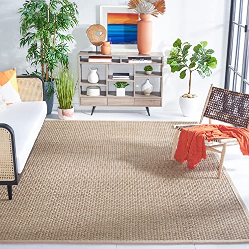 SAFAVIEH Naturfaser Teppich für Wohnzimmer, Esszimmer, Schlafzimmer - Natural Fiber Collection, Kurzer Flor, Natur und Beige, 243 X 305 cm von Safavieh