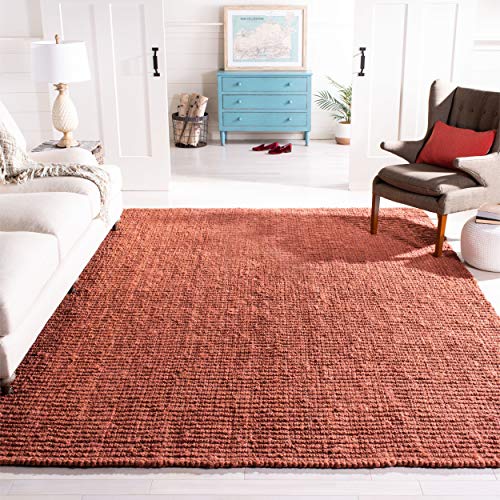 SAFAVIEH Naturfaser Teppich für Wohnzimmer, Esszimmer, Schlafzimmer - Natural Fiber Collection, Kurzer Flor, Rost, 244 X 305 cm von Safavieh