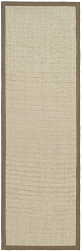 SAFAVIEH Naturfaser Teppich für Wohnzimmer, Esszimmer, Schlafzimmer - Natural Fiber Collection, Kurzer Flor, Taupe und Hellbraun, 76 X 244 cm von Safavieh