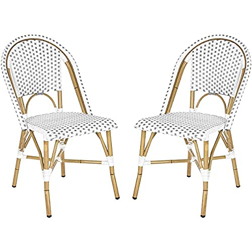 SAFAVIEH Outdoor Dining Chairs - Set of 2, in Grey and White and Light Brown von Safavieh