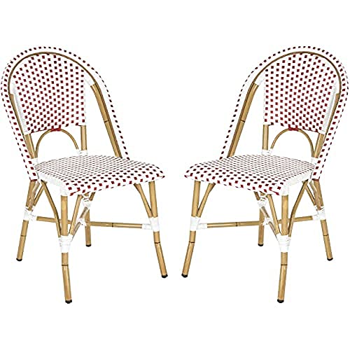 SAFAVIEH Outdoor Dining Chairs - Set of 2, in Red and White and Light Brown SAFAVIEH Outdoor Dining Chairs - Set of 2, in Red and White and Light Brown von Safavieh