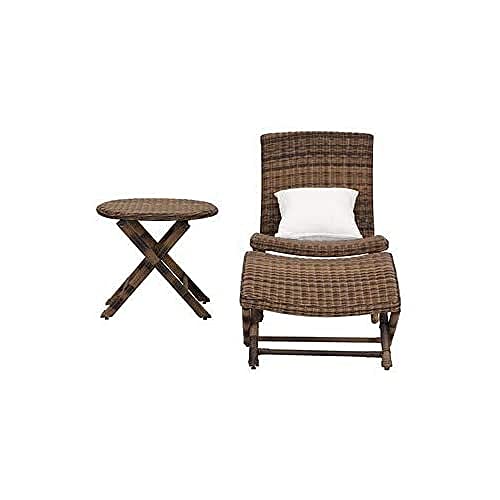 SAFAVIEH Poly-Rattan Terrassenset für draußen - 3er-Satz, Braun von Safavieh