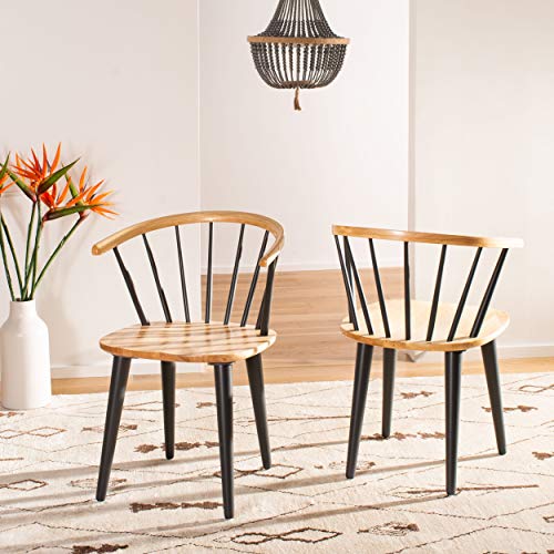 SAFAVIEH Set of 2 Wooden Dining Chairs, in Natural and Grey SAFAVIEH Set of 2 Wooden Dining Chairs, in Natural and Grey von Safavieh