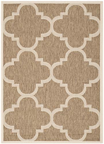 SAFAVIEH Spalier Teppich für Drinnen & Draussen - Courtyard Collection, Kurzer Flor, Braun, 122 X 170 cm von Safavieh