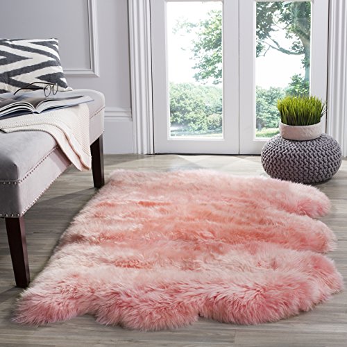 SAFAVIEH Tierdruck Teppich für Wohnzimmer, Esszimmer, Schlafzimmer - Fur Collection, Hoher Flor, Solides Rosa, 91 X 152 cm SAFAVIEH Tierdruck Teppich für Wohnzimmer, Esszimmer, Schlafzimmer - Fur Collection, Hoher Flor, Solides Rosa, 91 X 152 cm von Safavieh