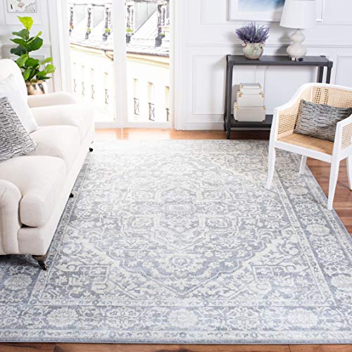 SAFAVIEH Traditionell Teppich für Wohnzimmer, Esszimmer, Schlafzimmer - Brentwood Collection, Kurzer Flor, Elfenbein und Blau, 160 X 229 cm SAFAVIEH Traditionell Teppich für Wohnzimmer, Esszimmer, Schlafzimmer - Brentwood Collection, Kurzer Flor, Elfenbein und Blau, 160 X 229 cm von Safavieh