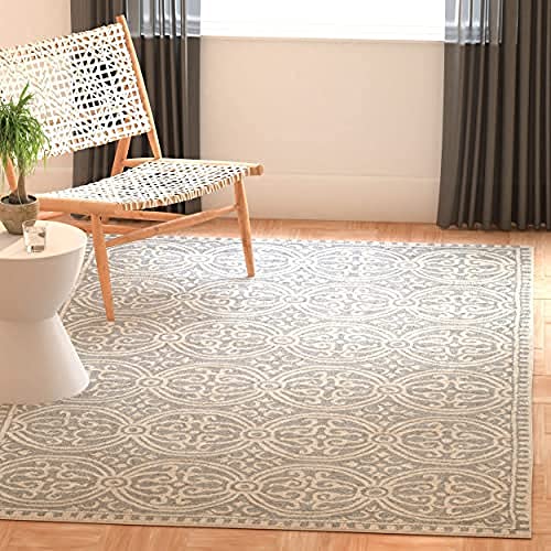 SAFAVIEH Traditionell Teppich für Wohnzimmer, Esszimmer, Schlafzimmer - Cambridge Collection, Kurzer Flor, Silber und Elfenbein, 183 X 274 cm von Safavieh