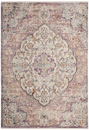 SAFAVIEH Traditionell Teppich für Wohnzimmer, Esszimmer, Schlafzimmer - Illusion Collection, Kurzer Flor, Creme und Rose, 122 X 183 cm von Safavieh