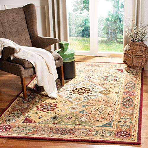 SAFAVIEH Traditionell Teppich für Wohnzimmer, Esszimmer, Schlafzimmer - Persian Legend Collection, Kurzer Flor, Rot und Rost, 122 X 183 cm von Safavieh