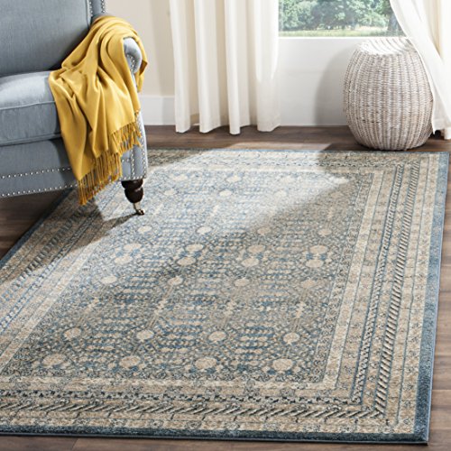 SAFAVIEH Traditionell Teppich für Wohnzimmer, Esszimmer, Schlafzimmer - Sofia Collection, Kurzer Flor, Blau und Beige, 155 X 231 cm SAFAVIEH Traditionell Teppich für Wohnzimmer, Esszimmer, Schlafzimmer - Sofia Collection, Kurzer Flor, Blau und Beige, 155 X 231 cm von Safavieh