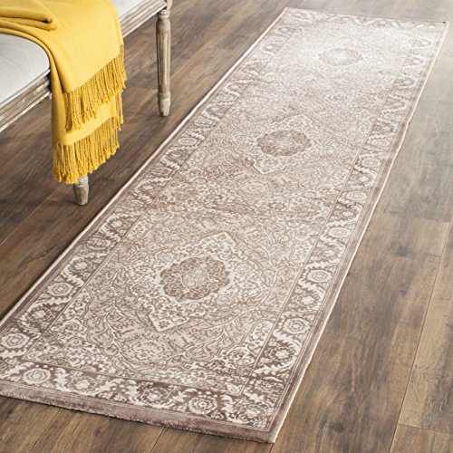 SAFAVIEH Traditionell Teppich für Wohnzimmer, Esszimmer, Schlafzimmer - Vintage Collection, Kurzer Flor, Beige und Hellbraun, 66 X 244 cm von Safavieh