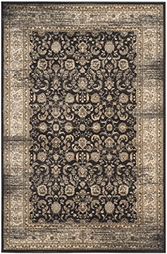 SAFAVIEH Traditionell Teppich für Wohnzimmer, Esszimmer, Schlafzimmer - Vintage Collection, Kurzer Flor, Schwarz und Elfenbein, 122 X 170 cm von Safavieh
