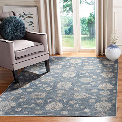 SAFAVIEH Traditionell Teppich für Wohnzimmer, Esszimmer, Schlafzimmer - Vintage Collection, Kurzer Flor, Blau und Beige, 122 X 183 cm von Safavieh