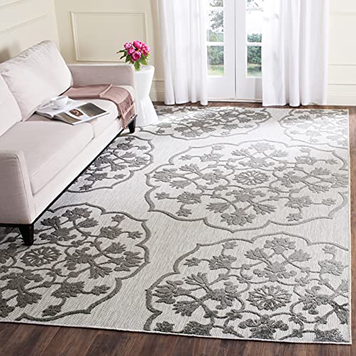 SAFAVIEH Traditonell Teppich für Wohnzimmer, Esszimmer, Schlafzimmer - Cottage Collection, Kurzer Flor, Creme und Grau, 244 X 340 cm von Safavieh