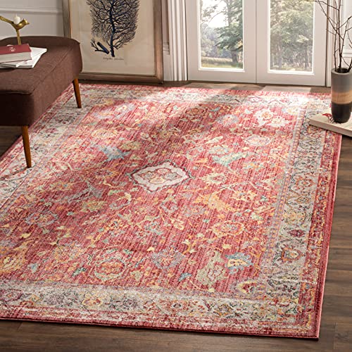 SAFAVIEH Traditionell Teppich für Wohnzimmer, Esszimmer, Schlafzimmer - Bristol Collection, Kurzer Flor, Rose und Hellgrau, 155 X 229 cm SAFAVIEH Traditionell Teppich für Wohnzimmer, Esszimmer, Schlafzimmer - Bristol Collection, Kurzer Flor, Rose und Hellgrau, 155 X 229 cm von Safavieh