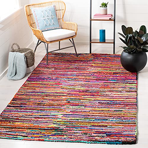 SAFAVIEH Traditionell Teppich für Wohnzimmer, Esszimmer, Schlafzimmer - Nantucket Collection, Kurzer Flor, Pink und Multi, 122 X 183 cm von Safavieh