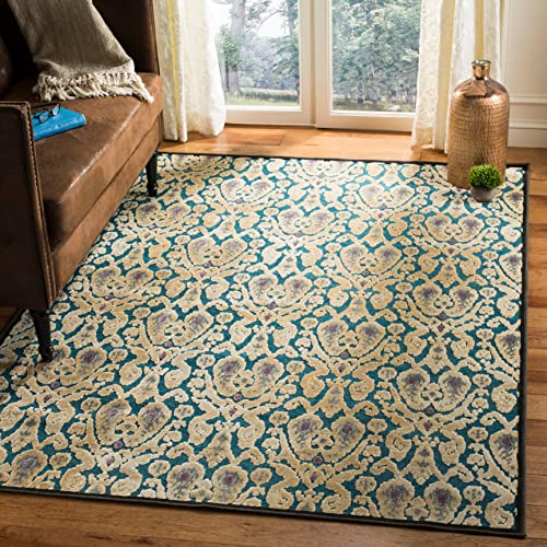 SAFAVIEH Übergangs-Teppich Wohnzimmer, Esszimmer, Schlafzimmer - Paradise Collection, Kurzer Flor, Beige und Blau, 244 X 340 cm von Safavieh