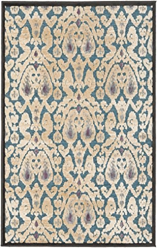 SAFAVIEH Übergangs-Teppich Wohnzimmer, Esszimmer, Schlafzimmer - Paradise Collection, Kurzer Flor, Hellgelb und Anthrazit, 79 X 122 cm von Safavieh