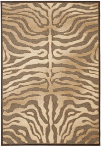 Safavieh Zebra-gestreifter Teppich, PAR83, Gewebter Viskose, Mokka Braun, 160 x 230 cm von Safavieh