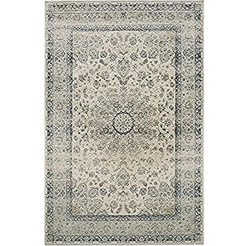 SAFAVIEH Vintage Inspiriert Teppich für Wohnzimmer, Esszimmer, Schlafzimmer - Persian Garden Collection, Kurzer Flor, Elfenbein und Hellblau, 201 X 279 cm von Safavieh