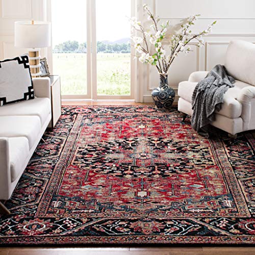 SAFAVIEH Weinlese Hamadan Teppich für Wohnzimmer, Esszimmer, Schlafzimmer - Persian Collection, Kurzer Flor, Rot und Multi, 244 X 305 cm von Safavieh