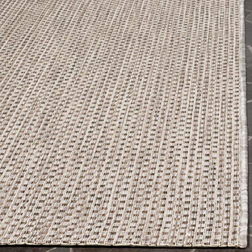 SAFAVIEH Zeitgenössische Teppich für Drinnen & Draussen - Courtyard Collection, Kurzer Flor, Beige und Braun, 122 X 170 cm von Safavieh