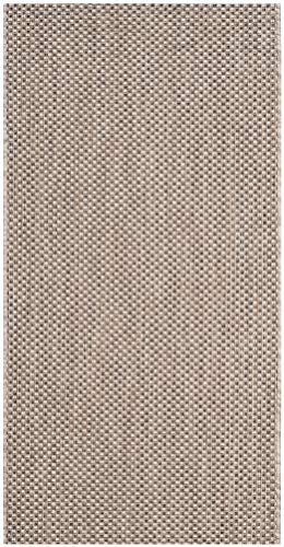 SAFAVIEH Zeitgenössische Teppich für Drinnen & Draussen - Courtyard Collection, Kurzer Flor, Beige und Braun, 79 X 152 cm von Safavieh