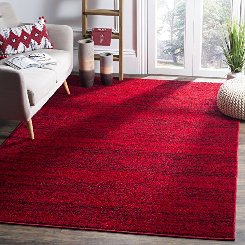 SAFAVIEH Zeitgenössische Teppich für Wohnzimmer, Esszimmer, Schlafzimmer - Adirondack Collection, Kurzer Flor, Rot und Schwarz, 155 X 229 cm von Safavieh