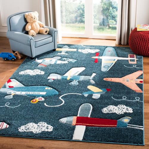 SAFAVIEH Zeitgenössische Teppich für Wohnzimmer, Esszimmer, Schlafzimmer - Carousel Kids Collection, Kurzer Flor, Marine und Elfenbein, 201 X 274 cm SAFAVIEH Zeitgenössische Teppich für Wohnzimmer, Esszimmer, Schlafzimmer - Carousel Kids Collection, Kurzer Flor, Marine und Elfenbein, 201 X 274 cm von Safavieh