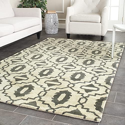 SAFAVIEH Zeitgenössische Teppich für Wohnzimmer, Esszimmer, Schlafzimmer - Chatham Collection, Kurzer Flor, Beige und Grau, 152 X 244 cm von Safavieh