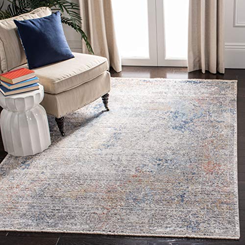 SAFAVIEH Zeitgenössische Teppich für Wohnzimmer, Esszimmer, Schlafzimmer - Dream Collection, Kurzer Flor, Grau und Blau, 152 X 244 cm von Safavieh