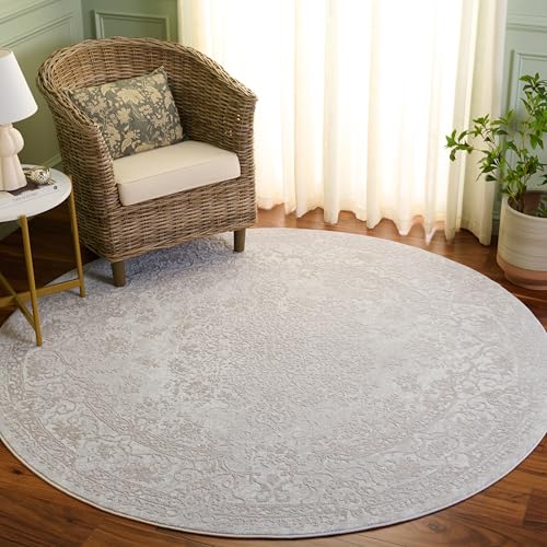 SAFAVIEH Zeitgenössische Teppich für Wohnzimmer, Esszimmer, Schlafzimmer - Reflection Collection, Kurzer Flor, Creme und Elfenbein, 160 x 160 cm SAFAVIEH Zeitgenössische Teppich für Wohnzimmer, Esszimmer, Schlafzimmer - Reflection Collection, Kurzer Flor, Creme und Elfenbein, 160 x 160 cm von Safavieh