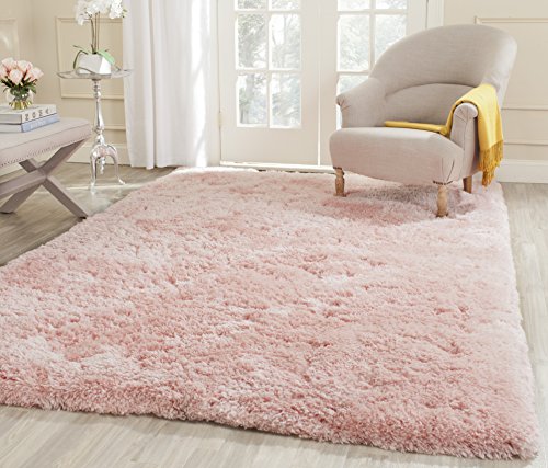 SAFAVIEH Zottelig Teppich für Wohnzimmer, Esszimmer, Schlafzimmer - Artic Shag Collection, Hoher Flor, Rosa, 122 X 183 cm von Safavieh