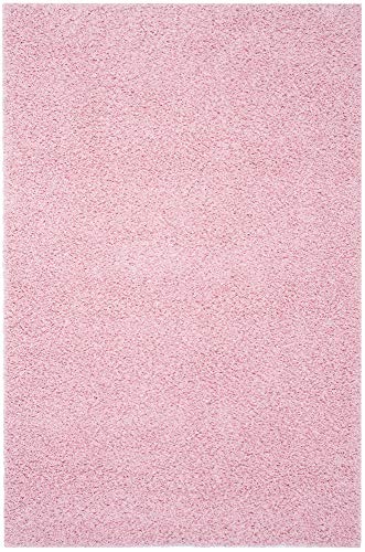 SAFAVIEH Zottelig Teppich für Wohnzimmer, Esszimmer, Schlafzimmer - Athens Shag Collection, Hoher Flor, Rosa, 155 X 229 cm von Safavieh