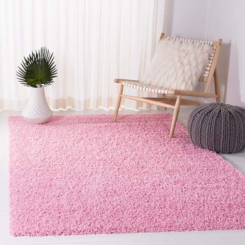 SAFAVIEH Zottelig Teppich für Wohnzimmer, Esszimmer, Schlafzimmer - Athens Shag Collection, Hoher Flor, Rosa, 183 X 274 cm von Safavieh