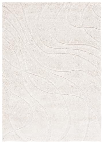 SAFAVIEH Zottelig Teppich für Wohnzimmer, Esszimmer, Schlafzimmer - Florida Shag Collection, Hoher Flor, Creme, 61 X 91 cm SAFAVIEH Zottelig Teppich für Wohnzimmer, Esszimmer, Schlafzimmer - Florida Shag Collection, Hoher Flor, Creme, 61 X 91 cm von Safavieh