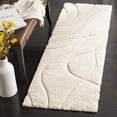 SAFAVIEH Zottelig Teppich für Wohnzimmer, Esszimmer, Schlafzimmer - Florida Shag Collection, Hoher Flor, Creme, 69 X 213 cm SAFAVIEH Zottelig Teppich für Wohnzimmer, Esszimmer, Schlafzimmer - Florida Shag Collection, Hoher Flor, Creme, 69 X 213 cm von Safavieh
