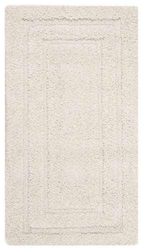 SAFAVIEH Zottelig Teppich für Wohnzimmer, Esszimmer, Schlafzimmer - Florida Shag Collection, Hoher Flor, Creme und Creme, 61 X 91 cm von Safavieh