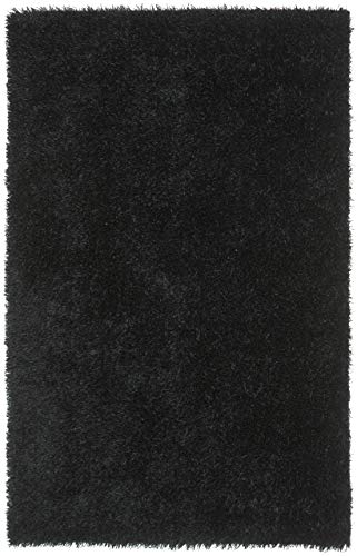 SAFAVIEH Zottelig Teppich für Wohnzimmer, Esszimmer, Schlafzimmer - New Orleans Shag Collection, Hoher Flor, Schwarz und Schwarz, 152 X 244 cm von Safavieh